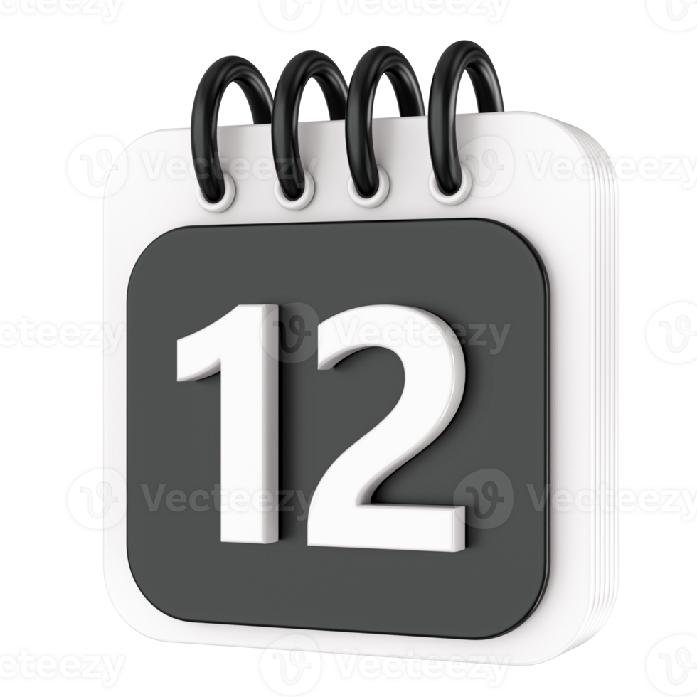 Calendar 3d render transparency png