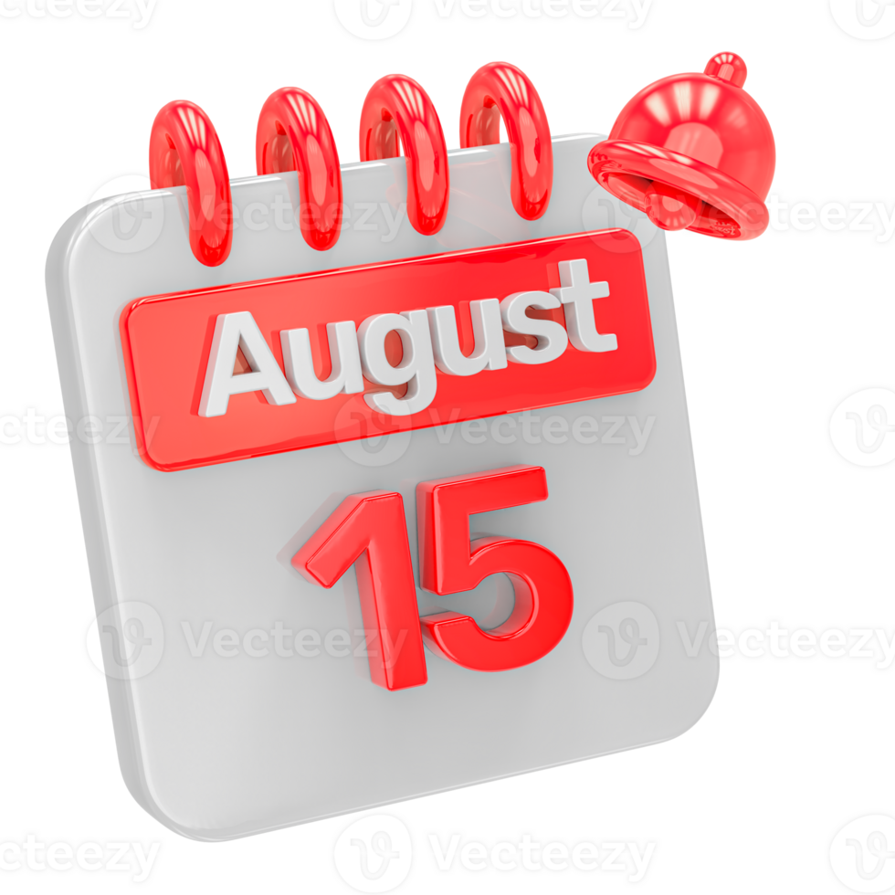 Calendar 3d render transparency png