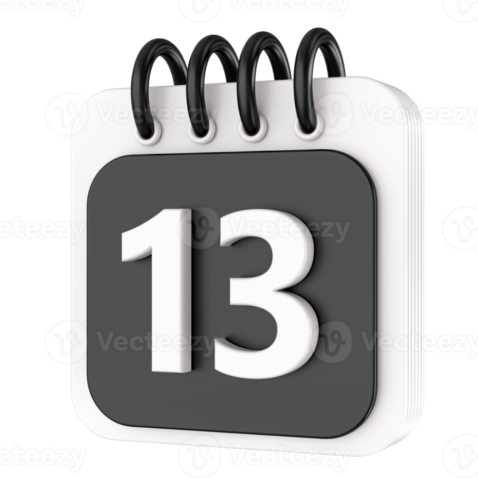 Calendar 3d render transparency png