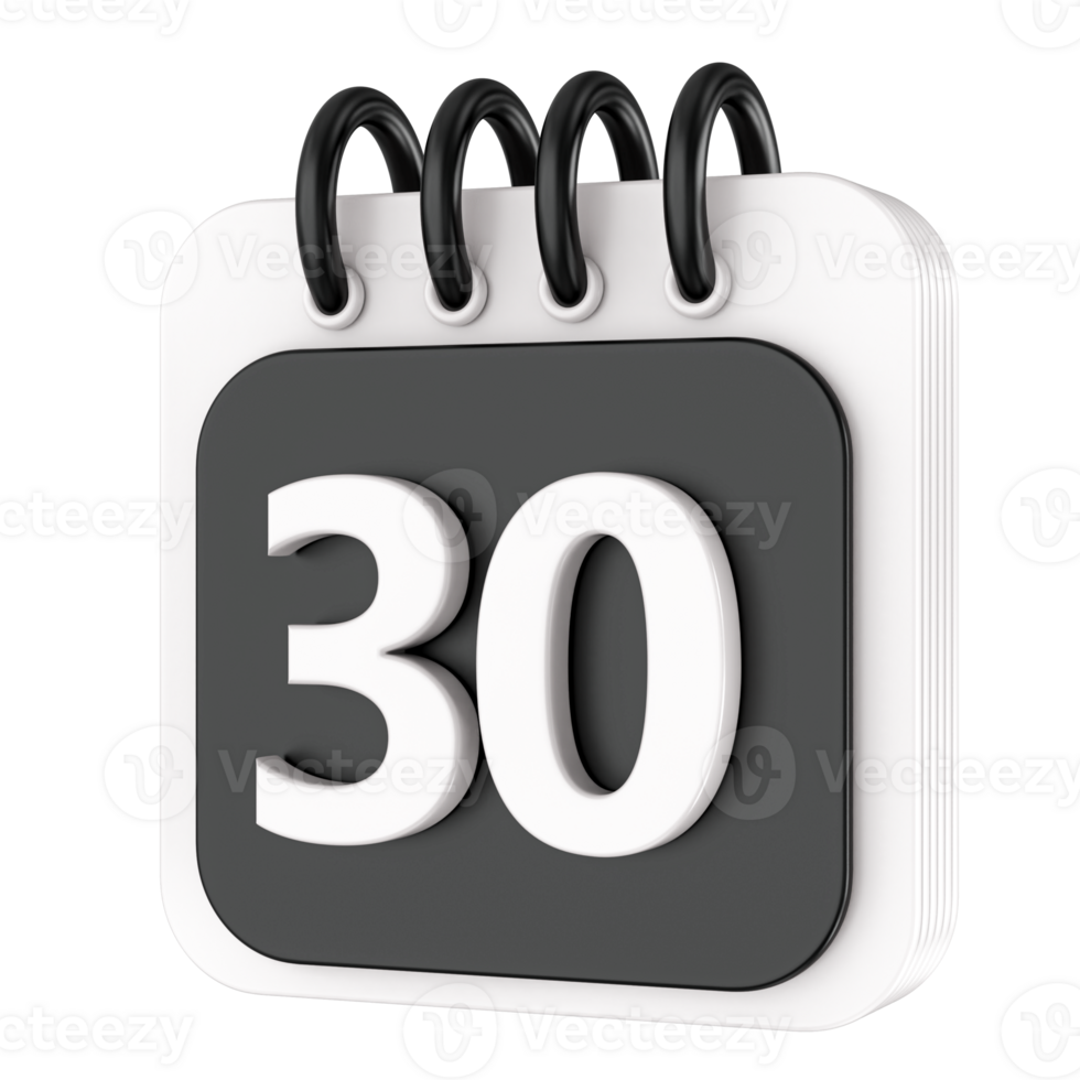 Calendar 3d render transparency png