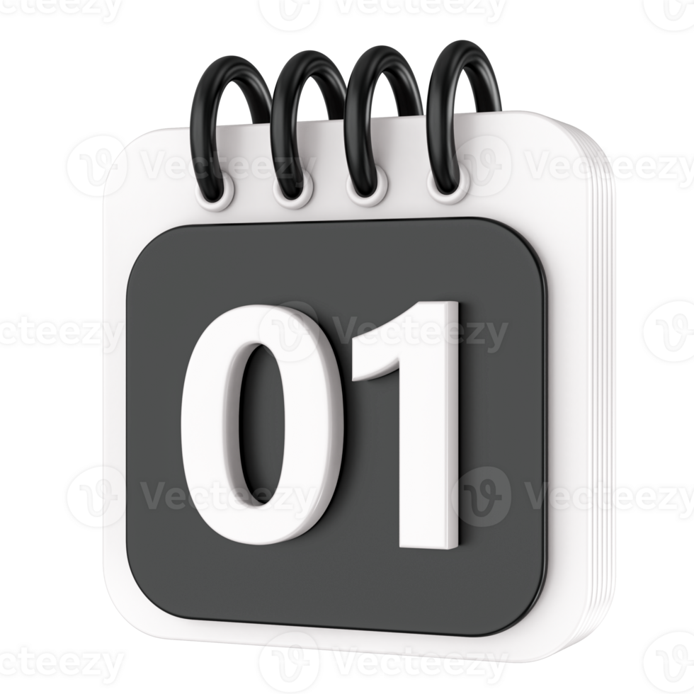 Calendar 3d render transparency png