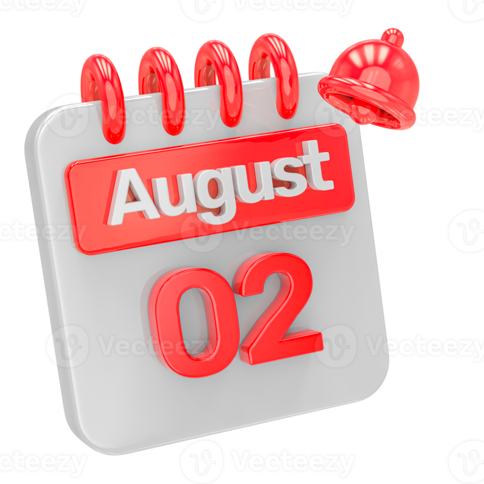 Calendar 3d render transparency png