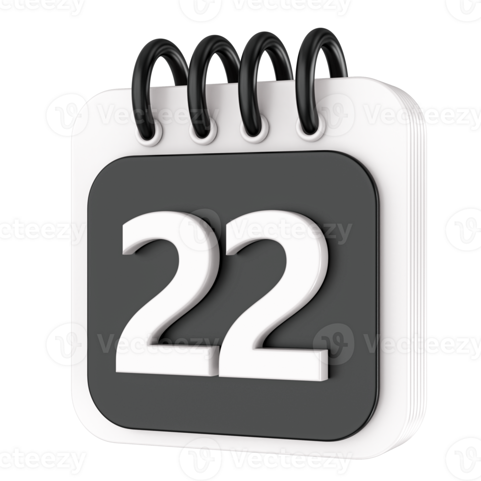 Calendar 3d render transparency png