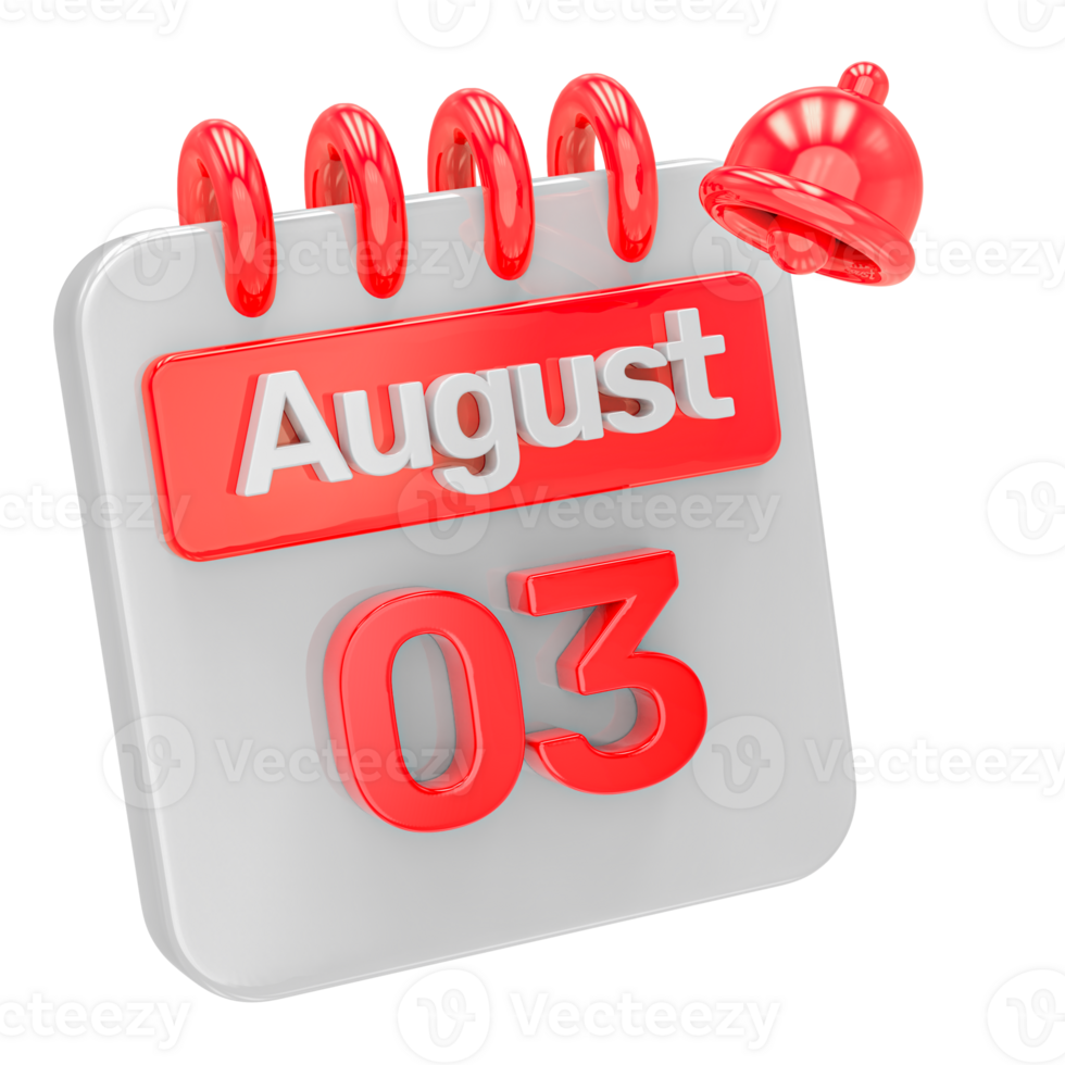 Calendar 3d render transparency png