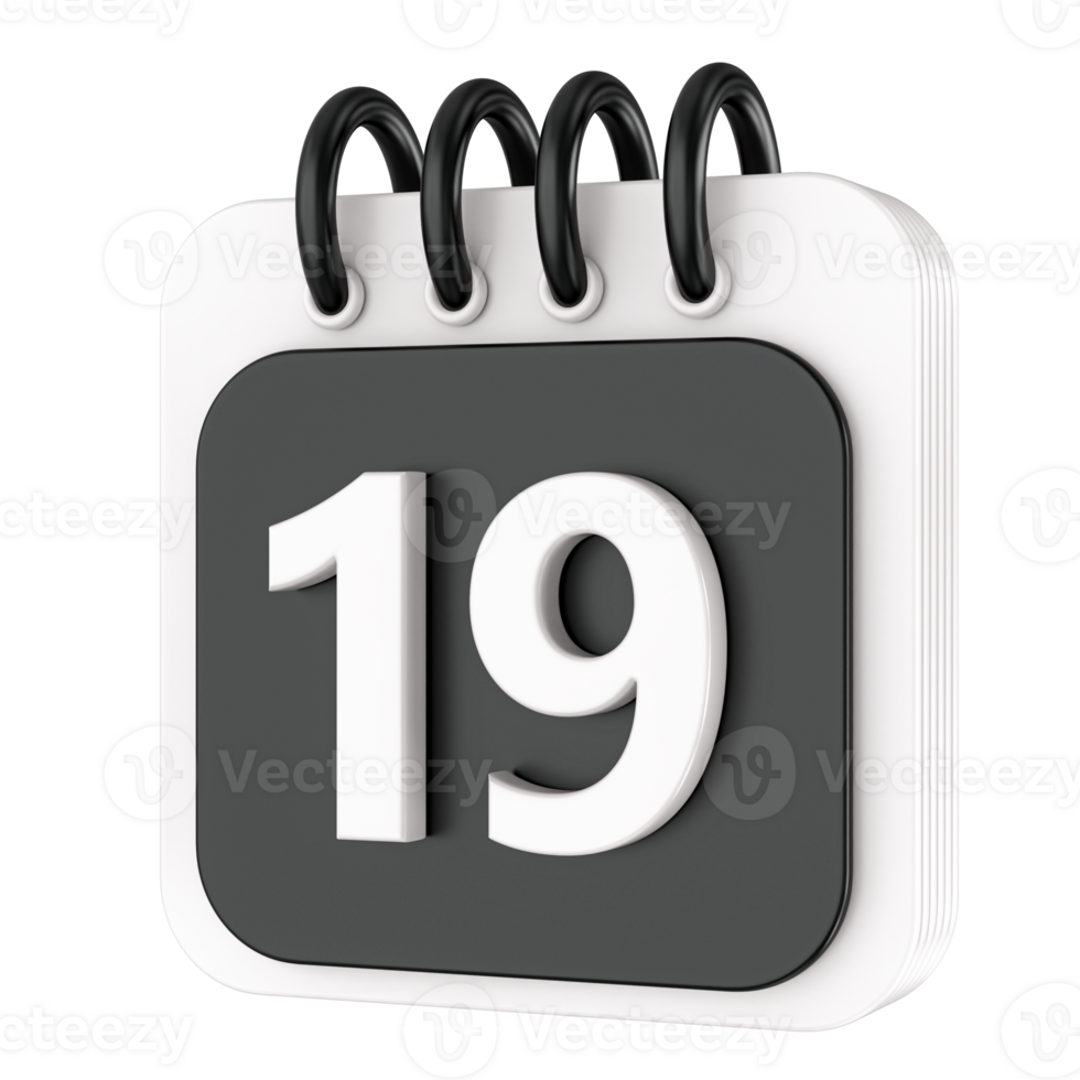 Calendar 3d render transparency png