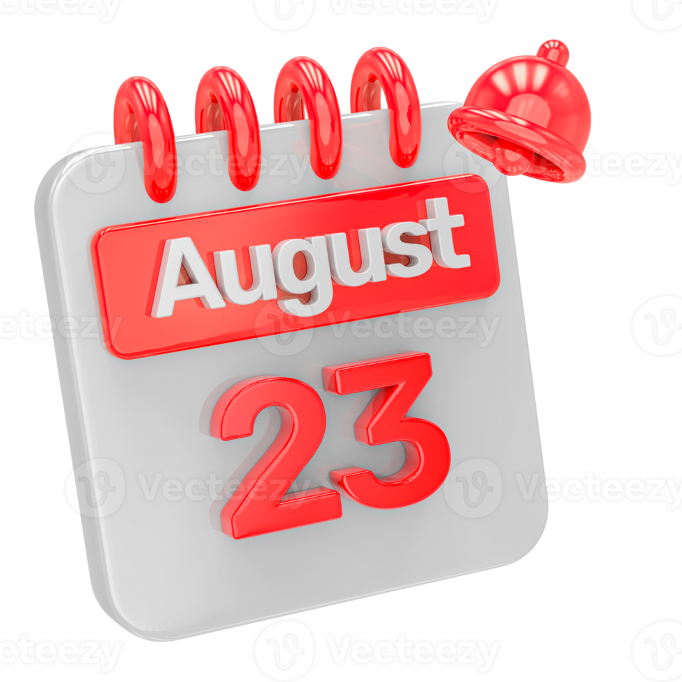 Calendar 3d render transparency png
