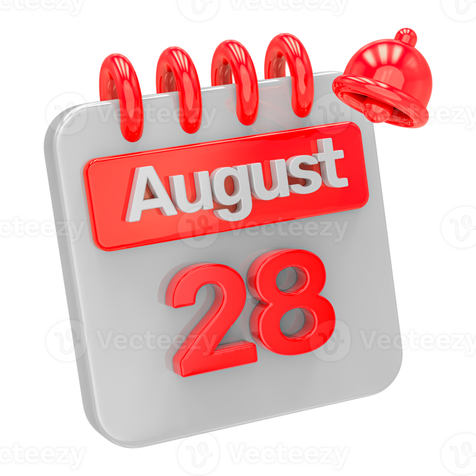 Calendar 3d render transparency png