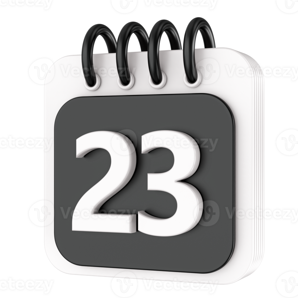 Calendar 3d render transparency png