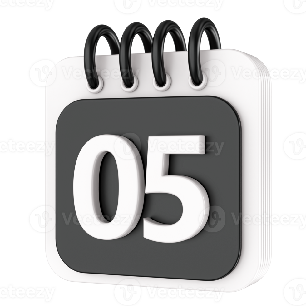 Calendar 3d render transparency png