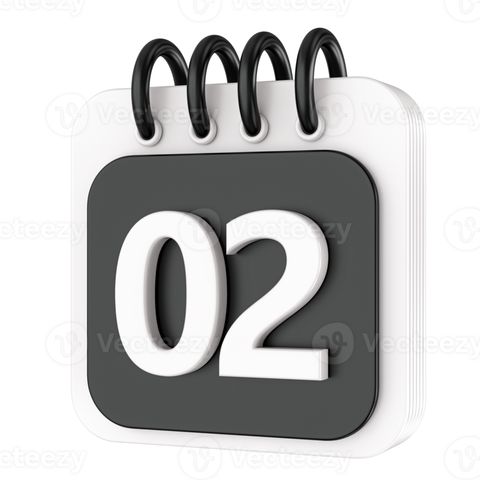 Calendar 3d render transparency png