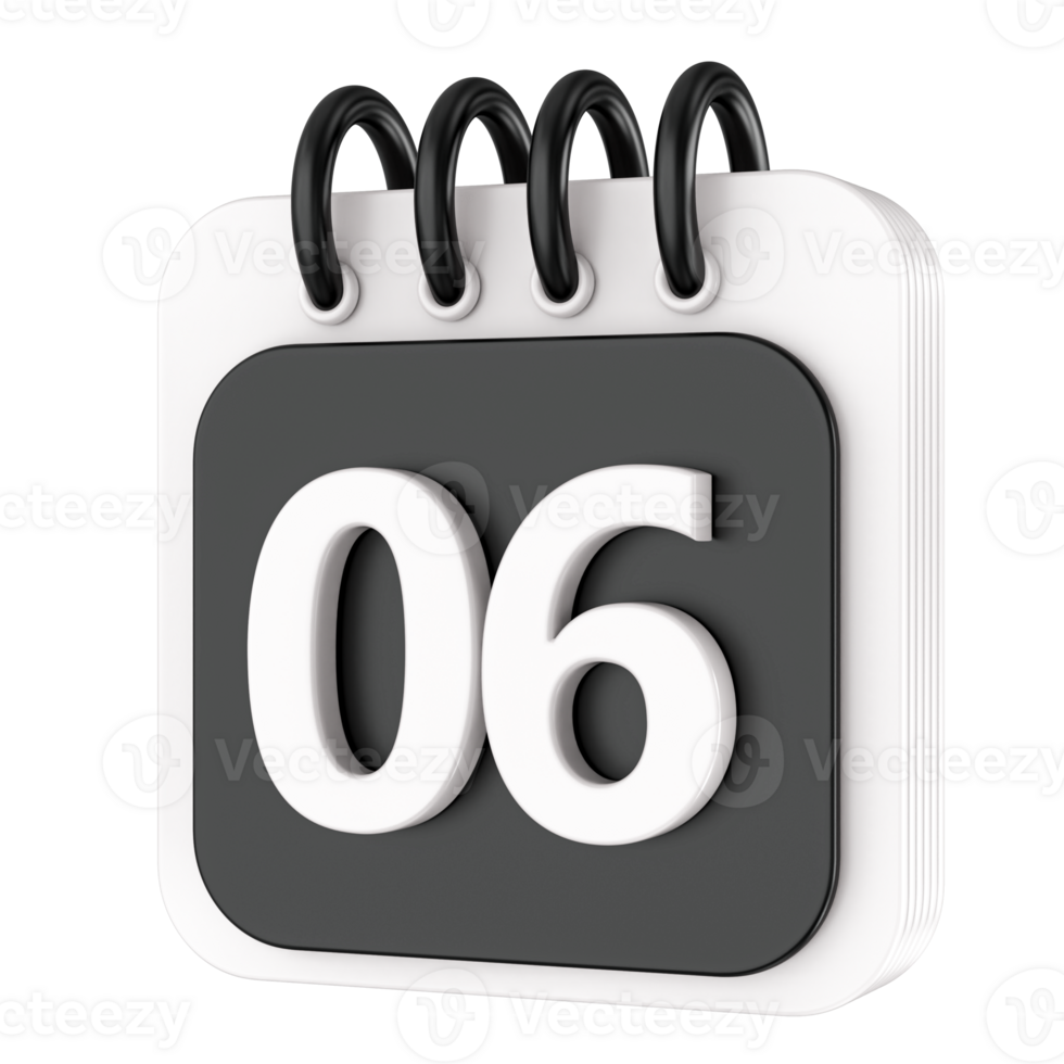 Calendar 3d render transparency png