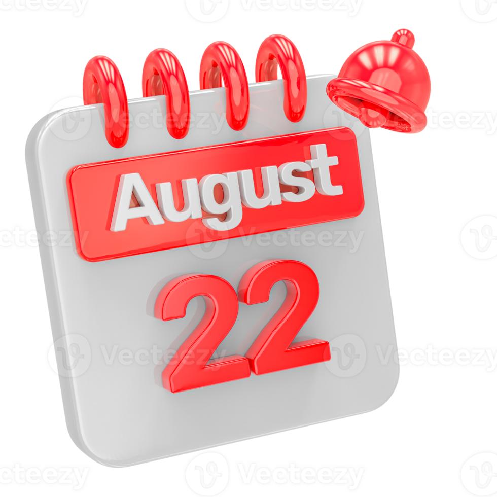 Calendar 3d render transparency png