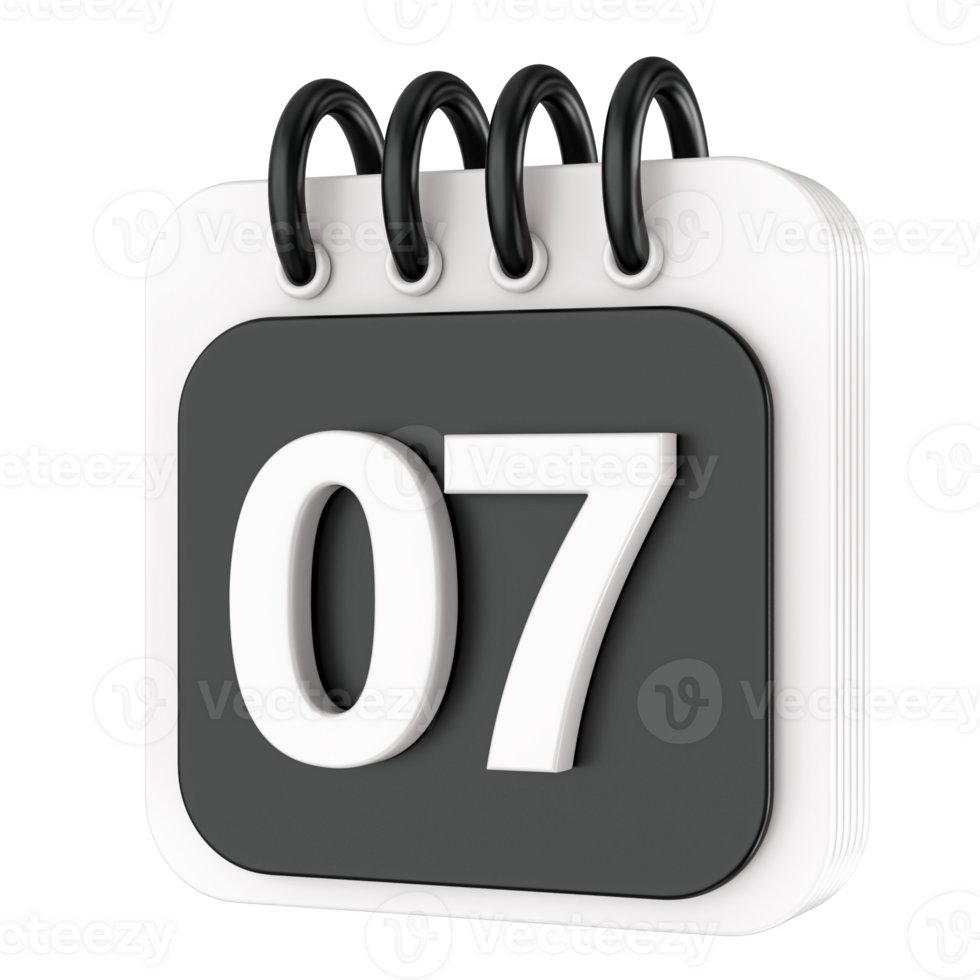 Calendar 3d render transparency png