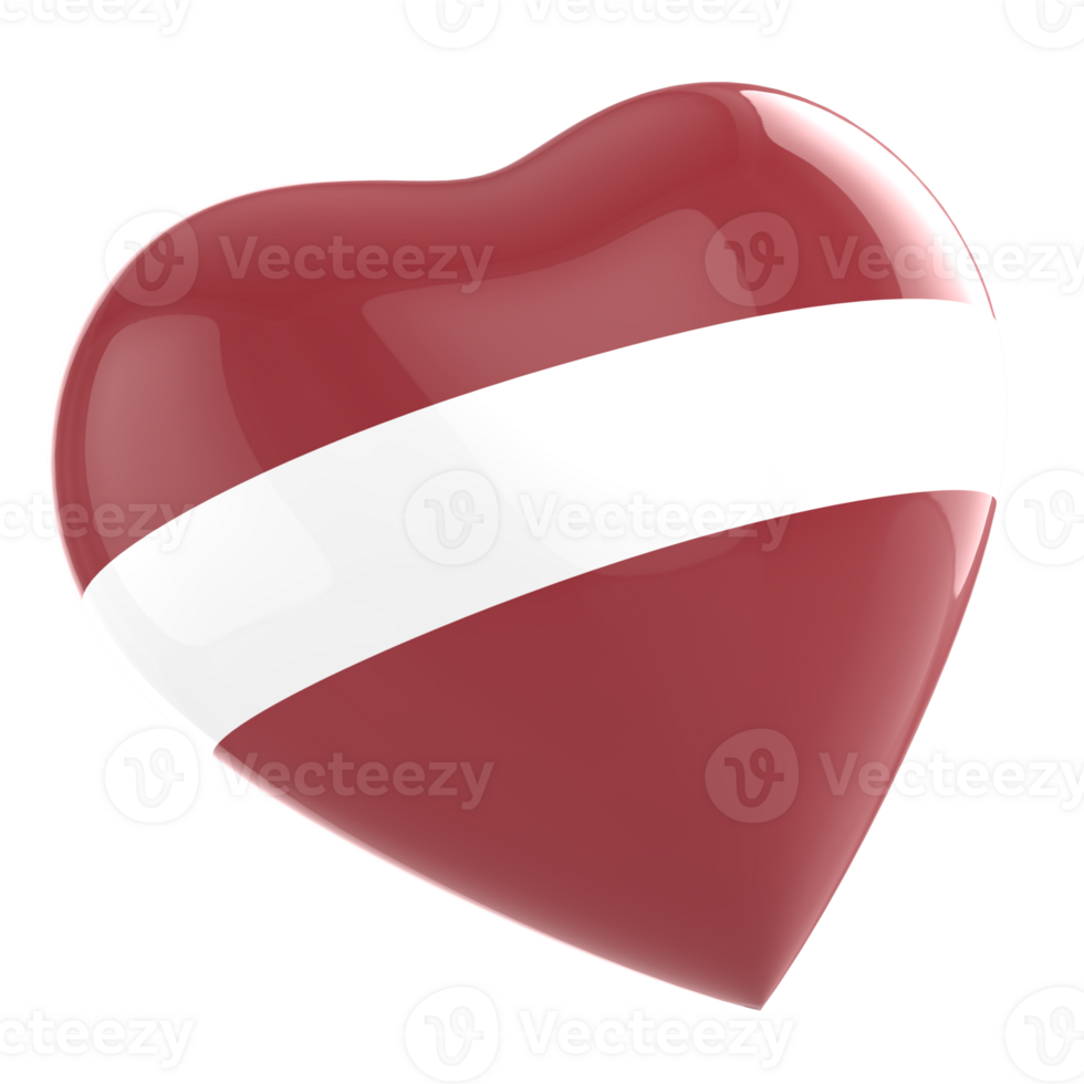 heart with flag of latvia transparent background png