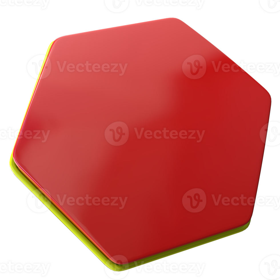 a red hexagon with yellow edges png