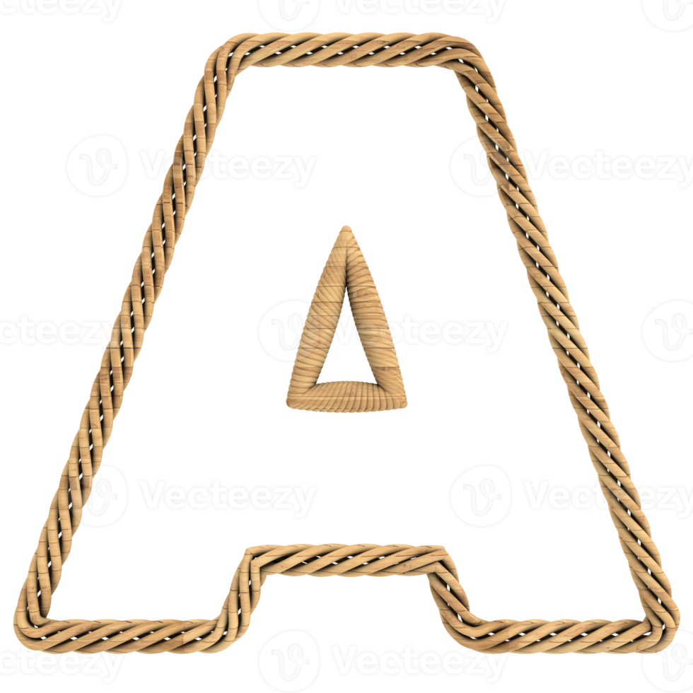 a letter a made of rope on a transparent background png