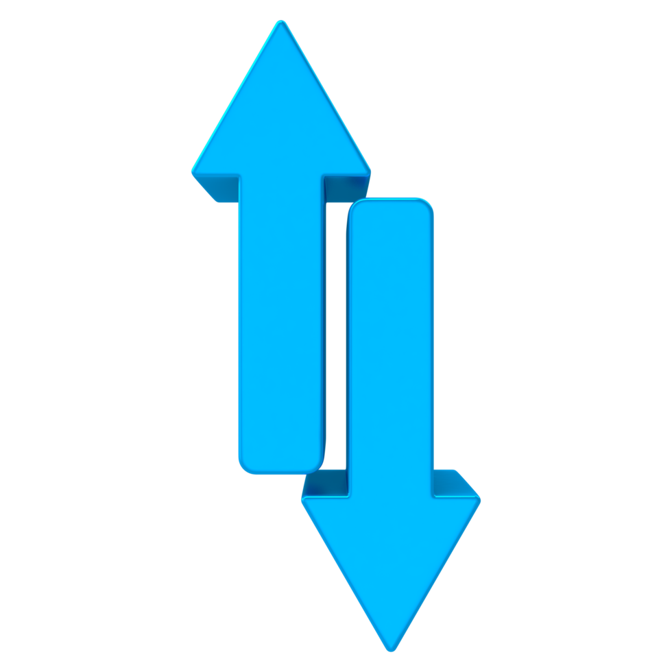 blue arrows pointing in opposite directions on a transparent background png