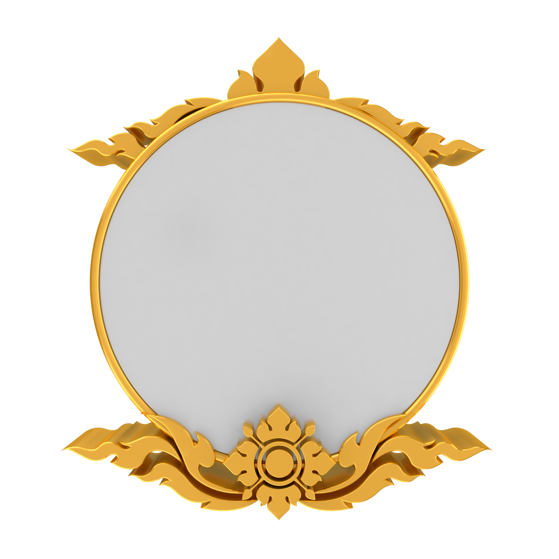 khmer golden round frame with a floral design on it 27256185 PNG