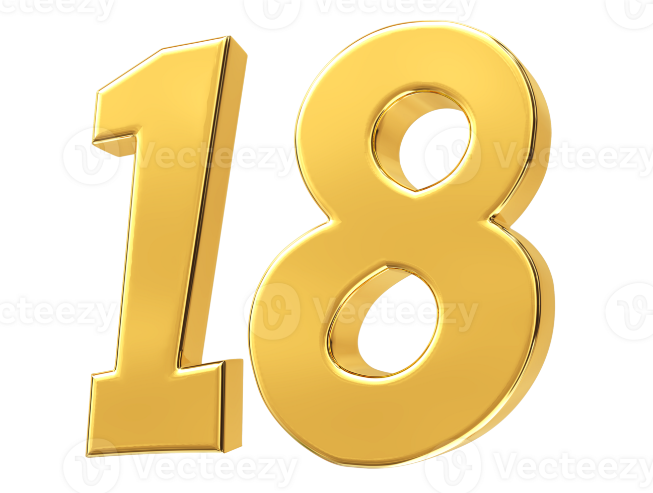gold number on transparent background png