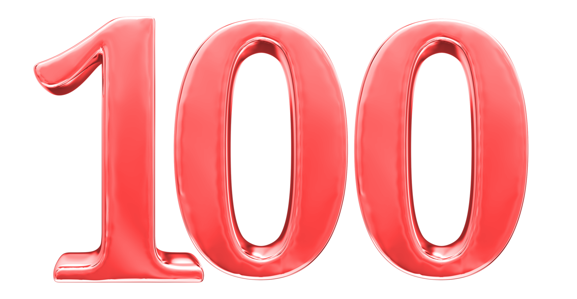 100 red text on transparent background png