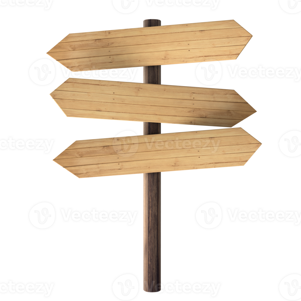 wooden signpost isolated on transparent background png