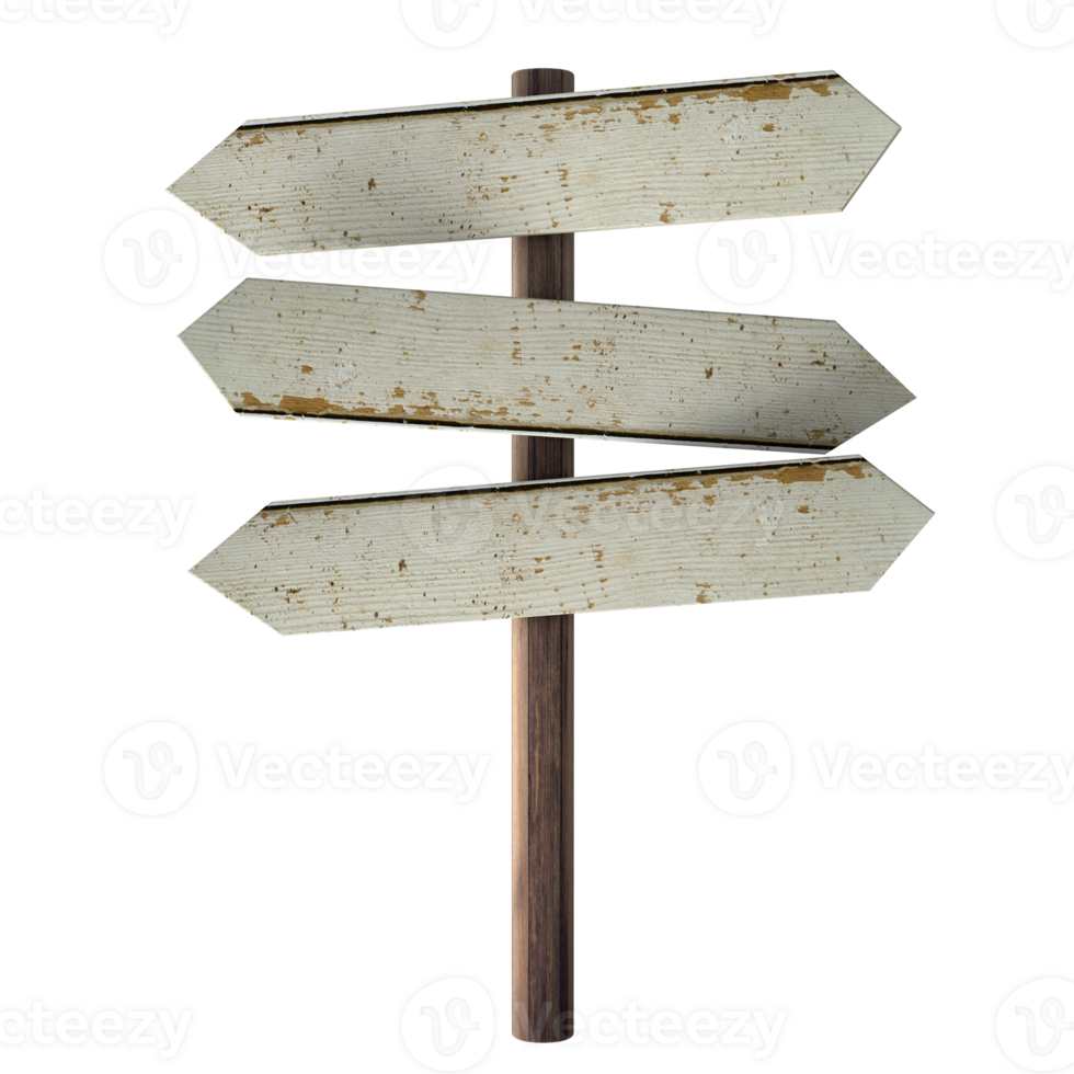 wooden signpost isolated on transparent background png