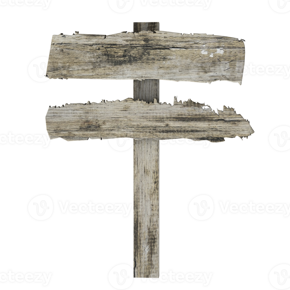 wooden signpost isolated on transparent background png
