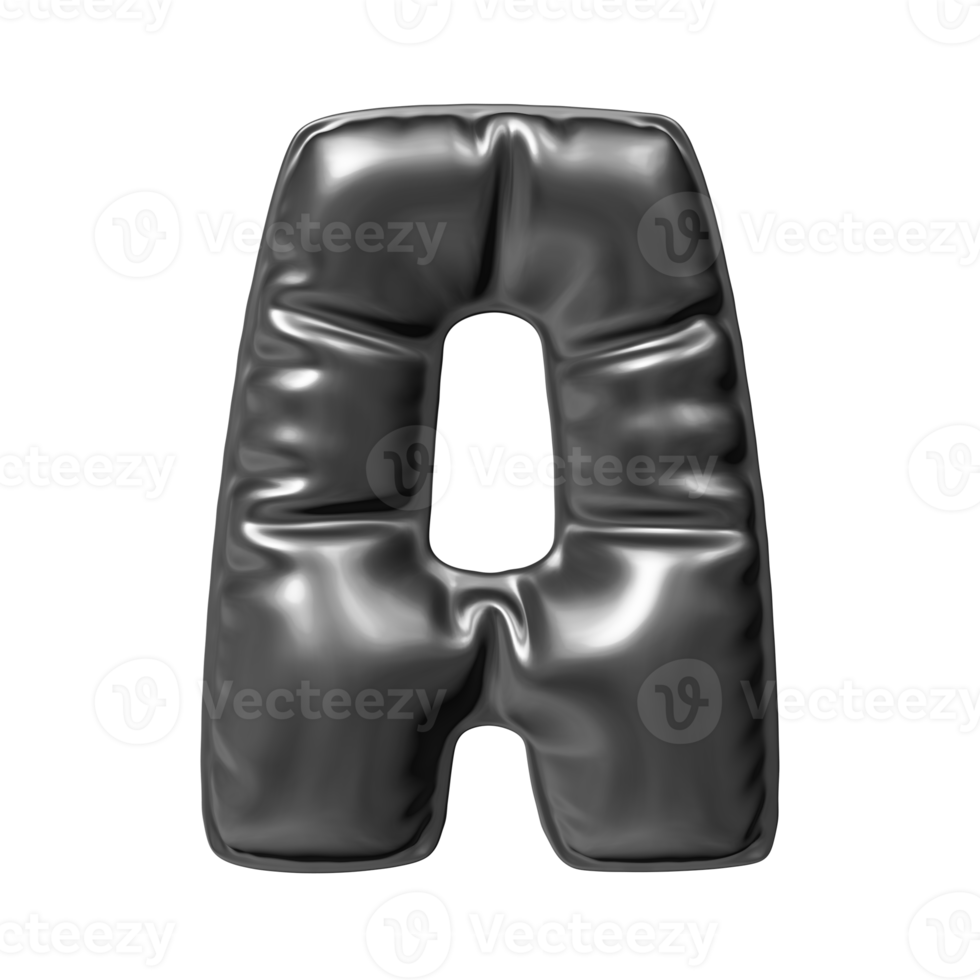 Letter Black png 3d render transparent