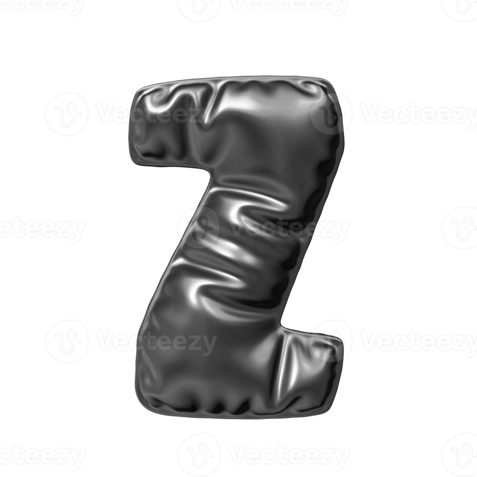 Letter Black png 3d render transparent