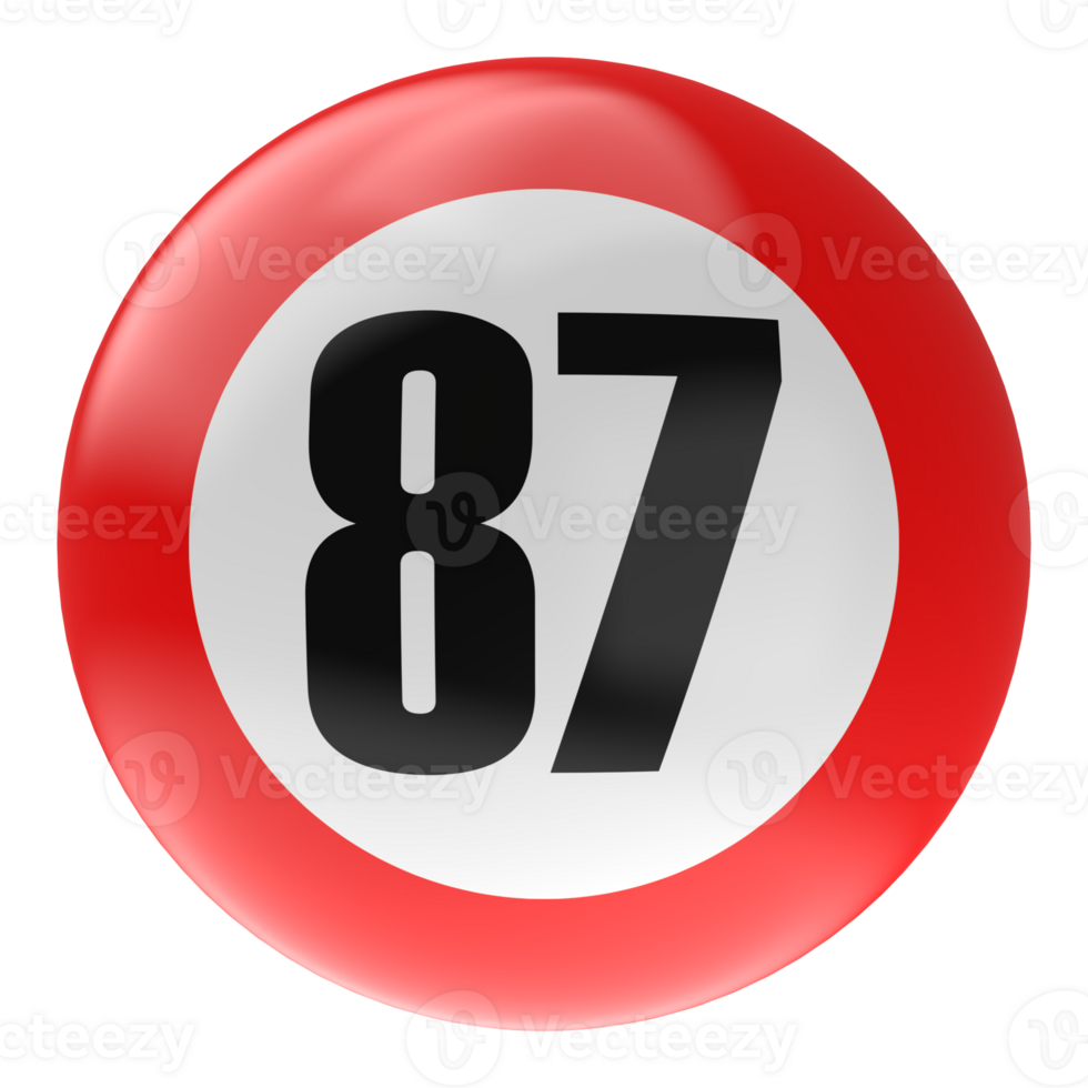 Balle nombre rouge 3d rendre png transparent