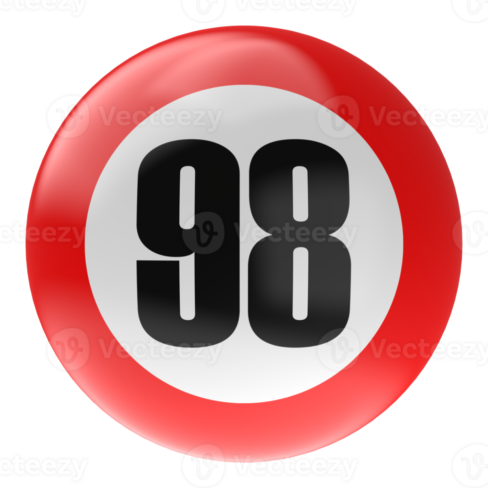 Ball Number Red 3D Render png transparent