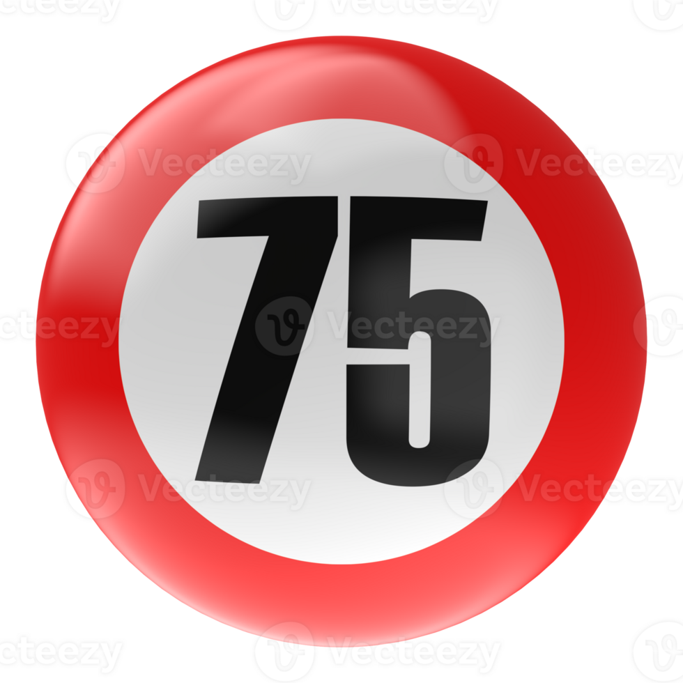 Ball Number Red 3D Render png transparent