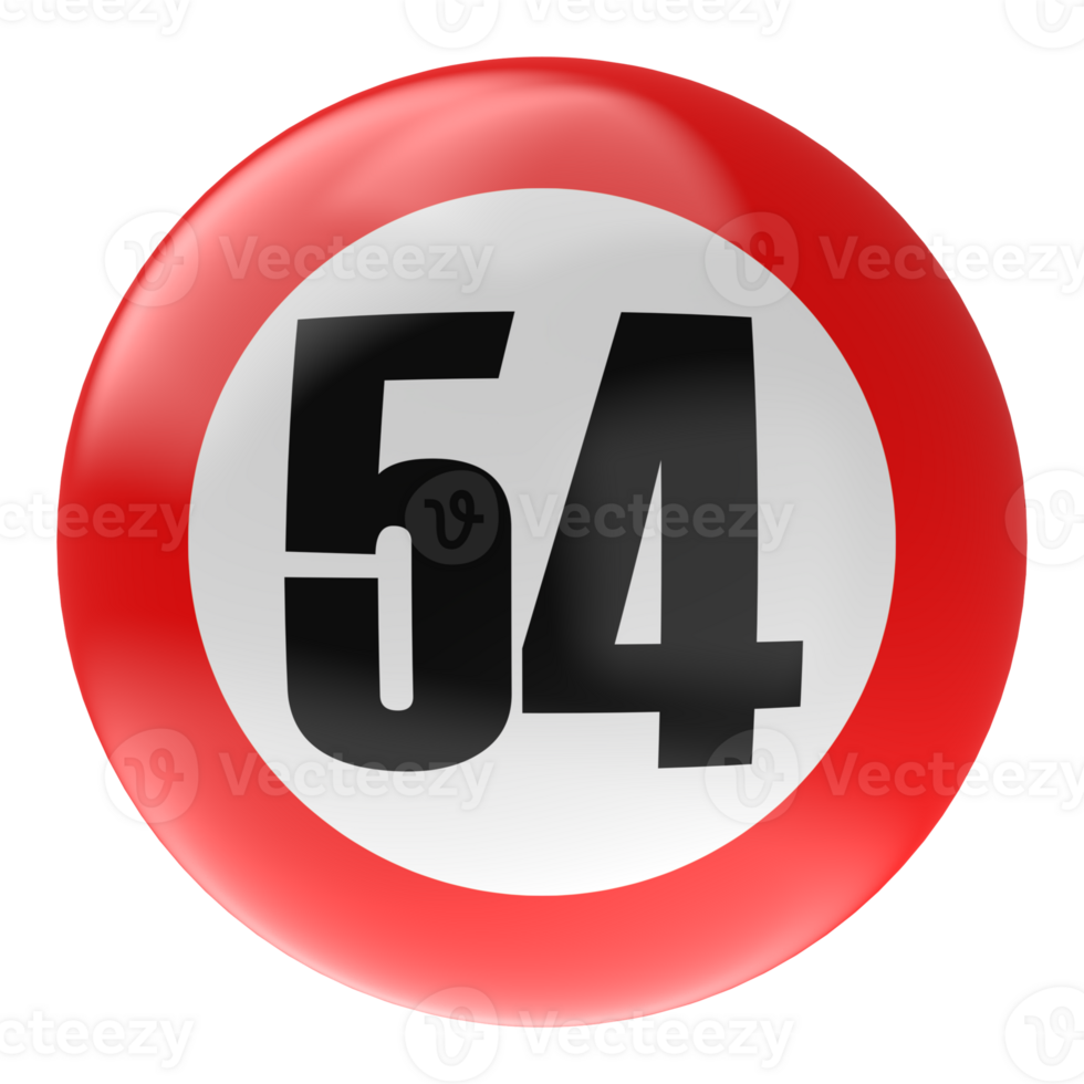 Ball Number Red 3D Render png transparent