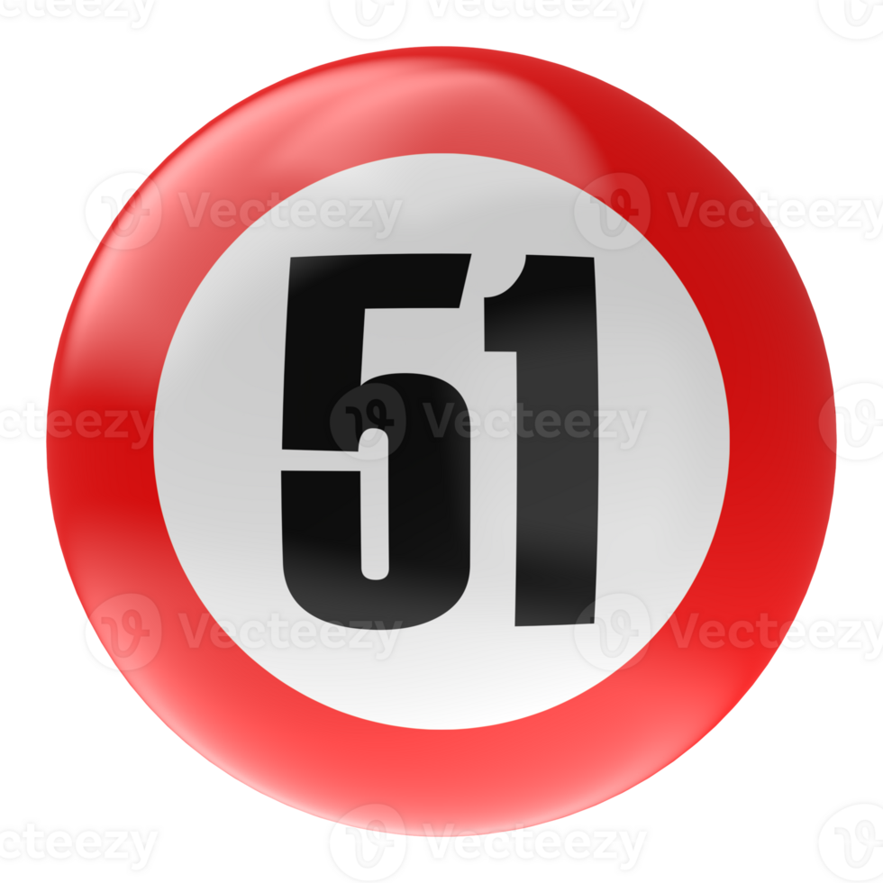 Ball Number Red 3D Render png transparent