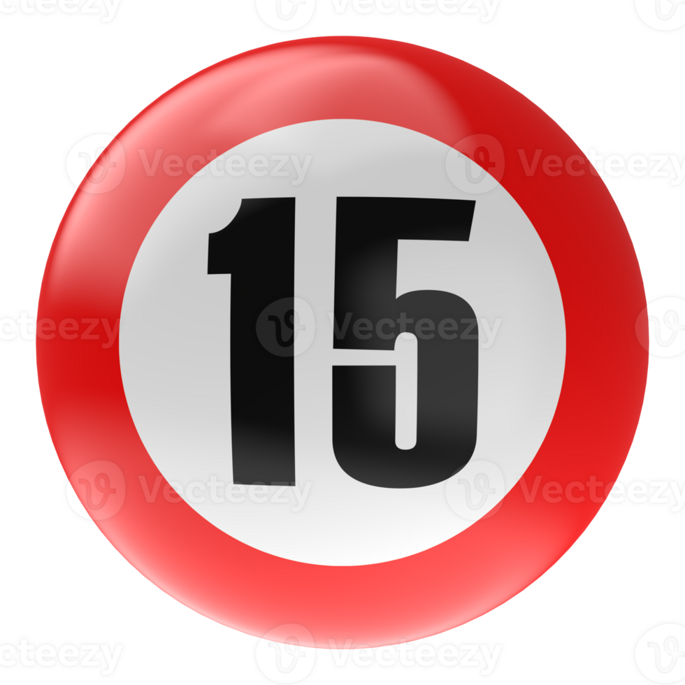 Ball Number Red 3D Render png transparent