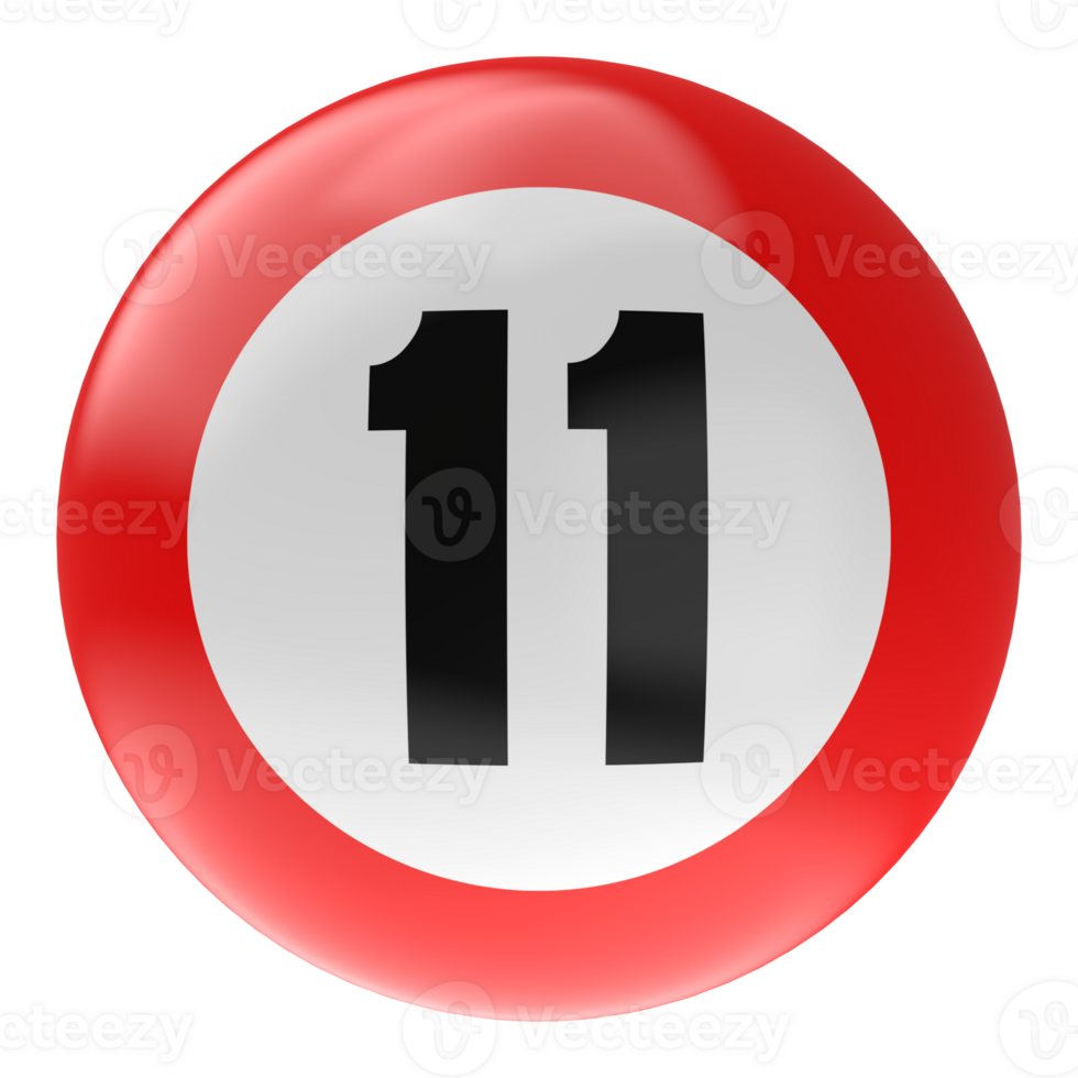 Ball Number Red 3D Render png transparent