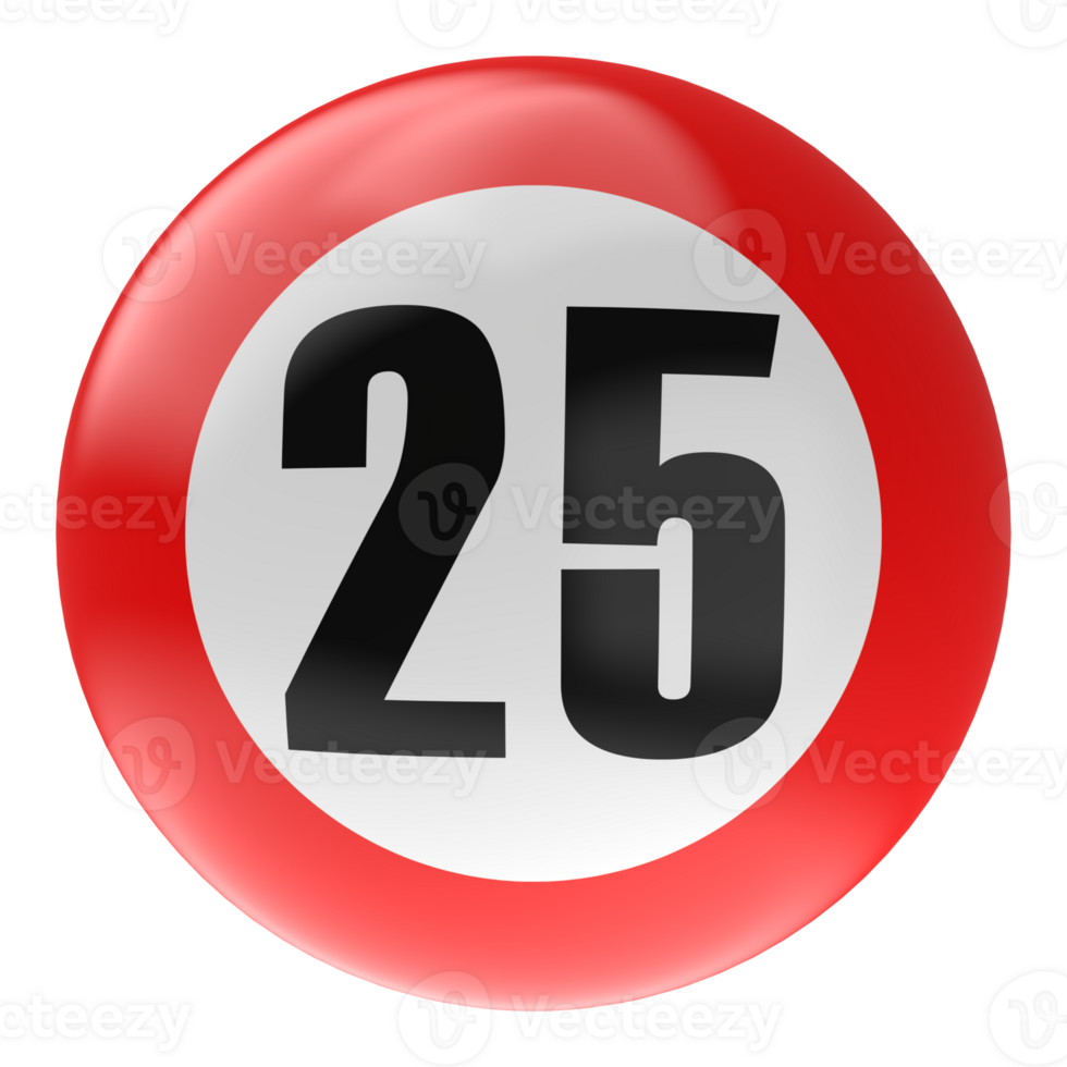Ball Number Red 3D Render png transparent