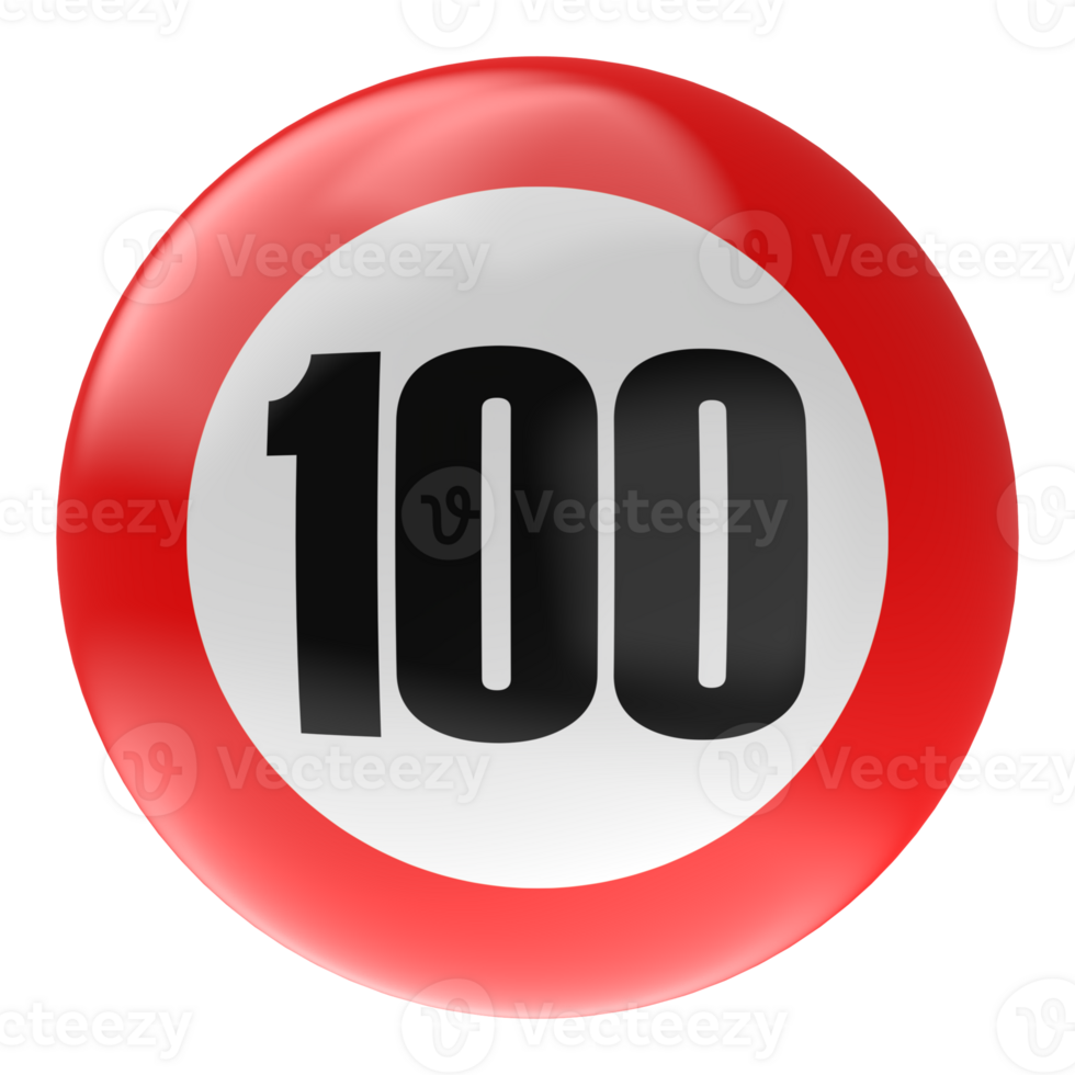 Ball Number Red 3D Render png transparent