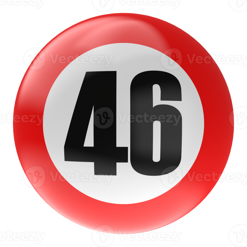 Ball Number Red 3D Render png transparent