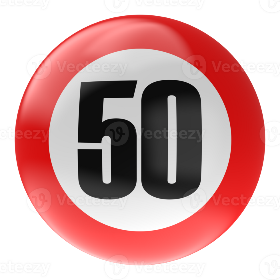 Ball Number Red 3D Render png transparent