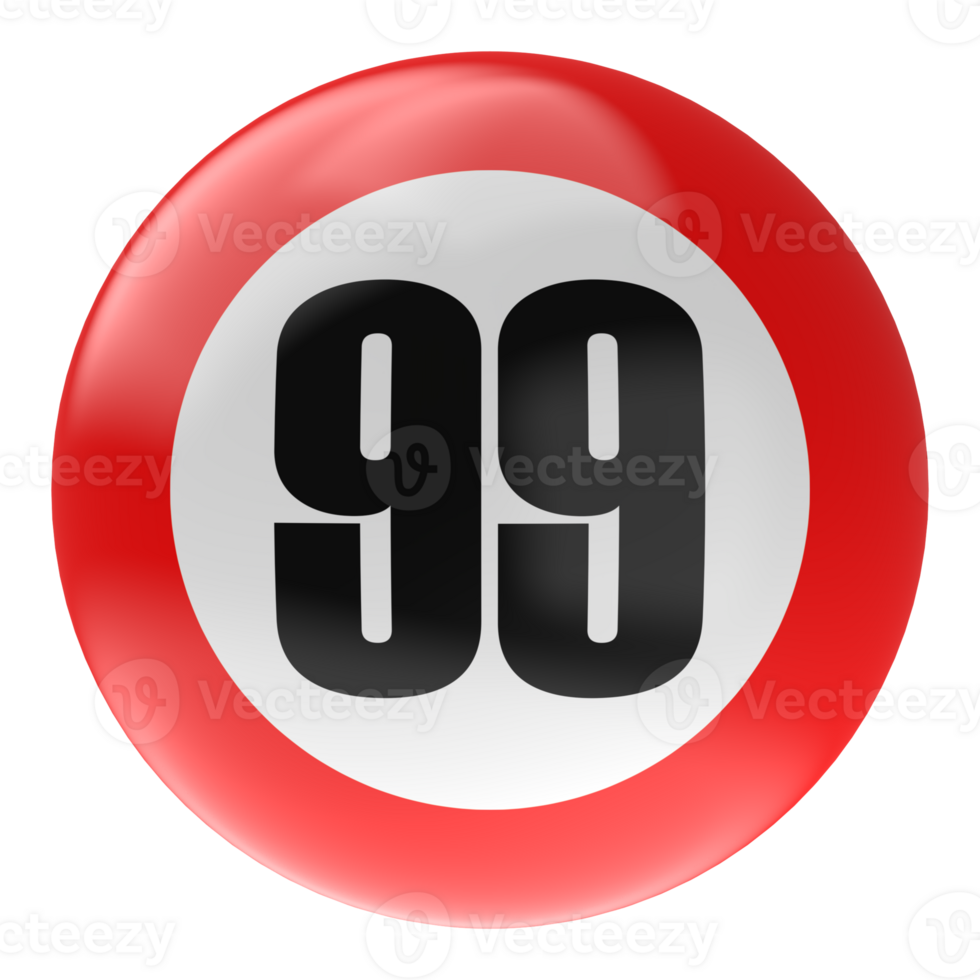 Ball Number Red 3D Render png transparent
