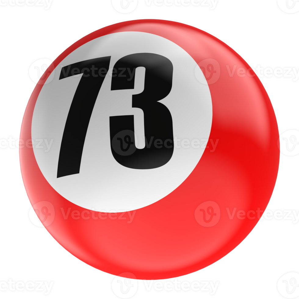 Ball Number Red 3D Render png transparent