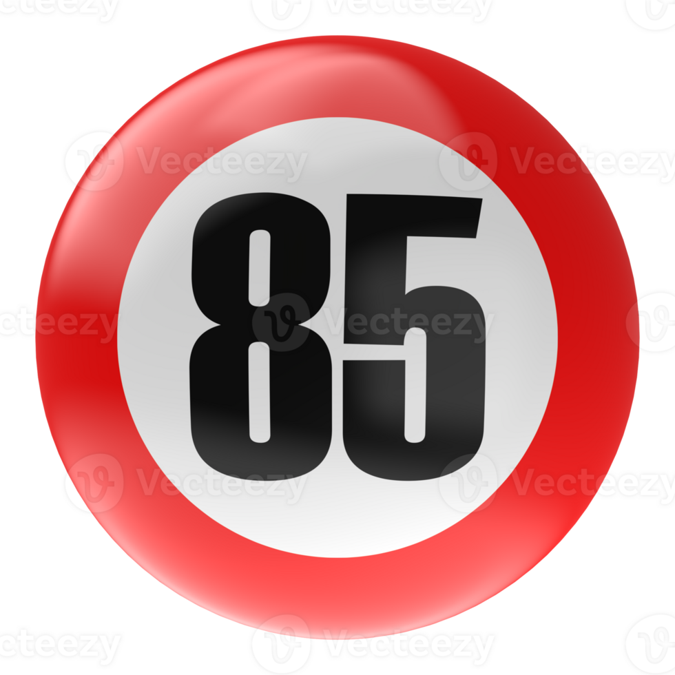 Ball Number Red 3D Render png transparent