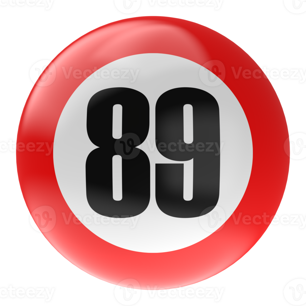 Ball Number Red 3D Render png transparent