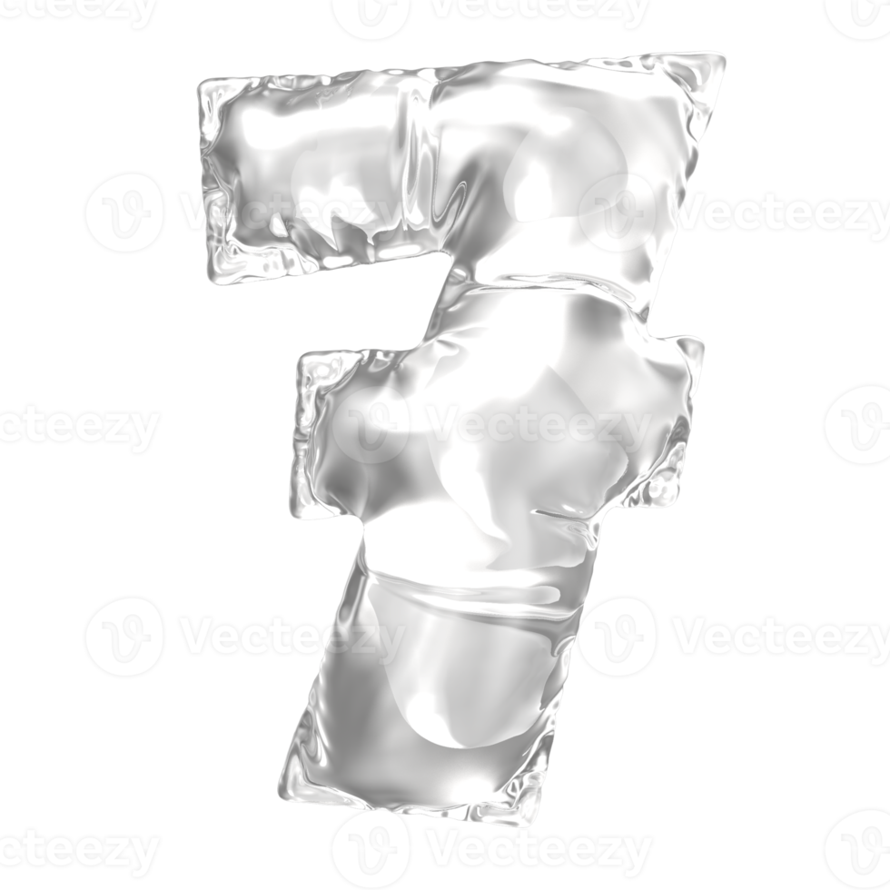 Balloon Number 3D Render png transparent