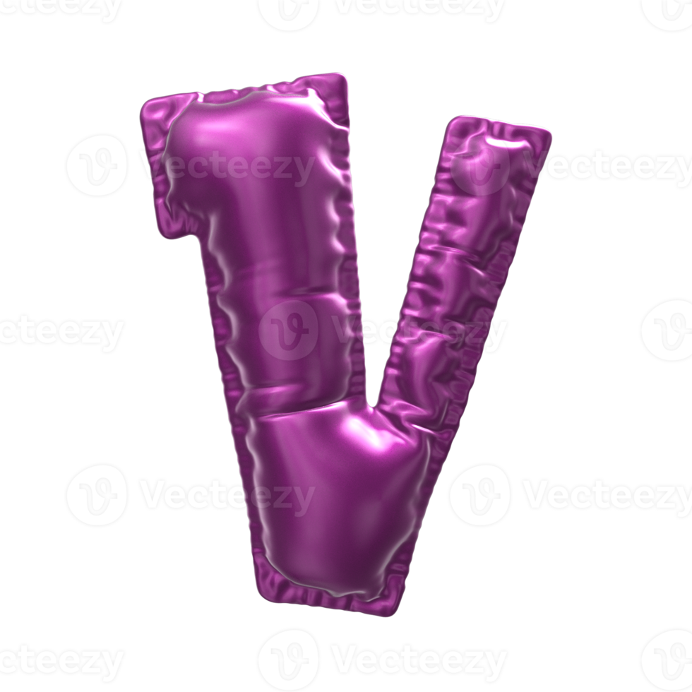 Balloon Number 3D Render png transparent