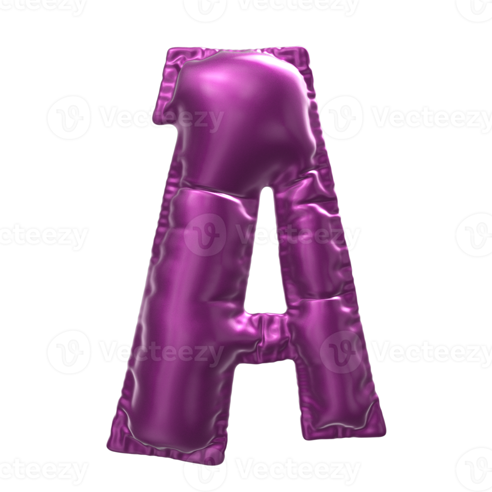 Balloon Number 3D Render png transparent