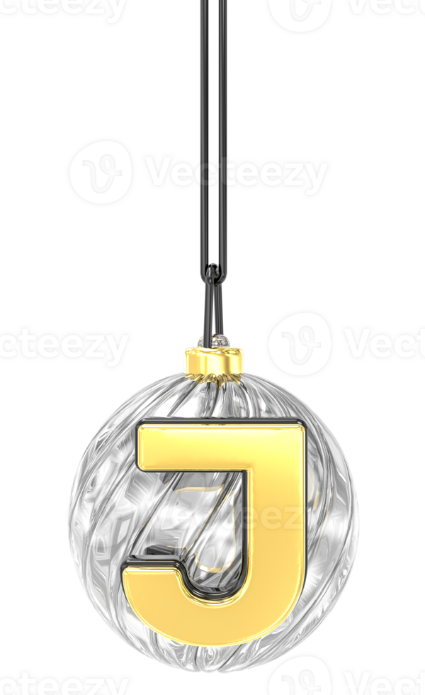 christmas ball letter 3D Render png