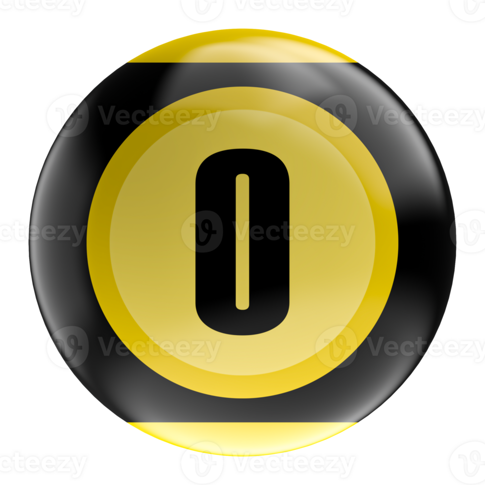 Ball Number Red 3D Render transparent png