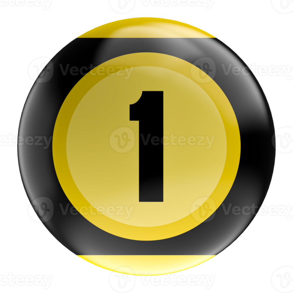 Ball Number Red 3D Render transparent png